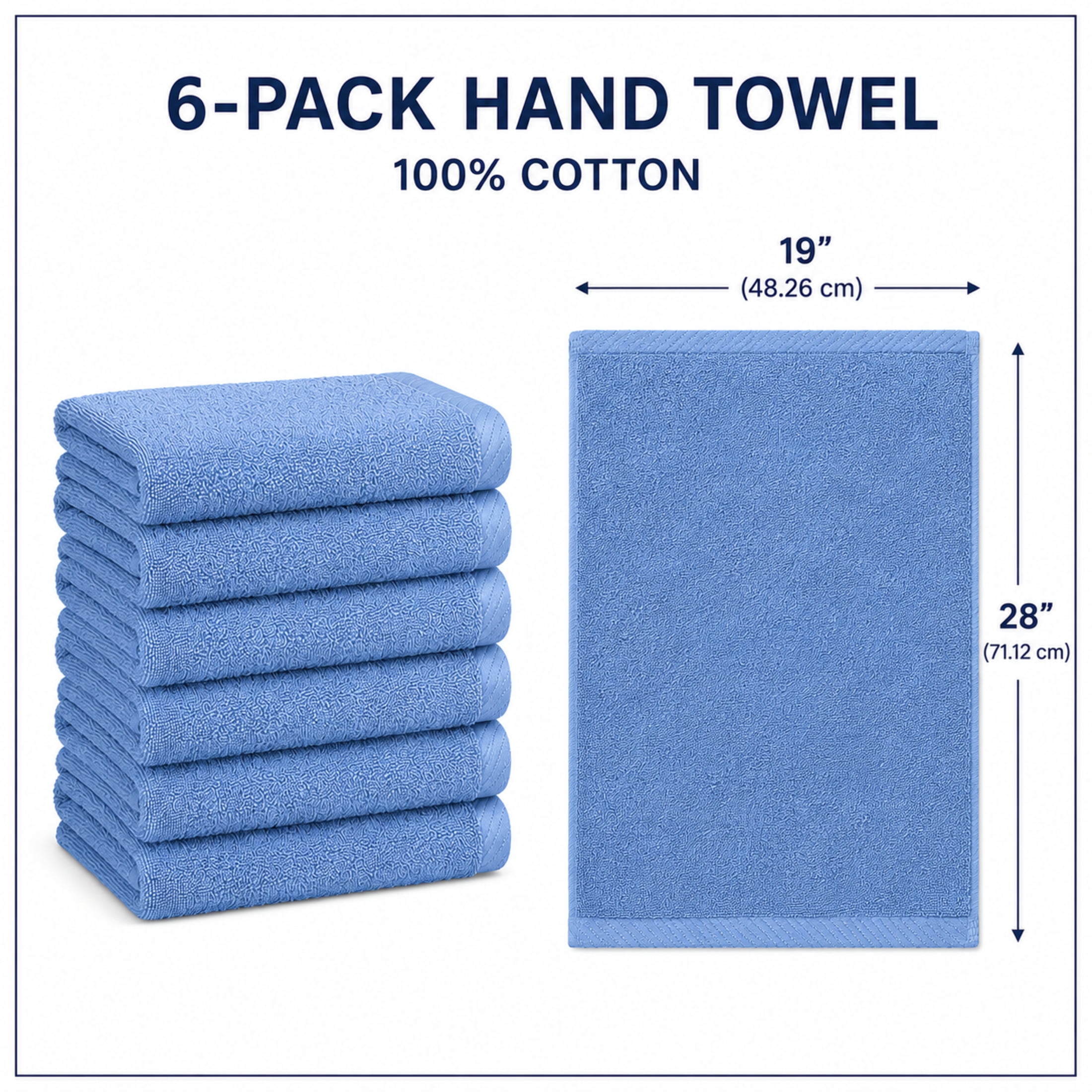 Ensemble de 6 serviettes bain Swift Home — 100 % coton, luxueusement douces, très absorbantes, séchage rapide, aqua