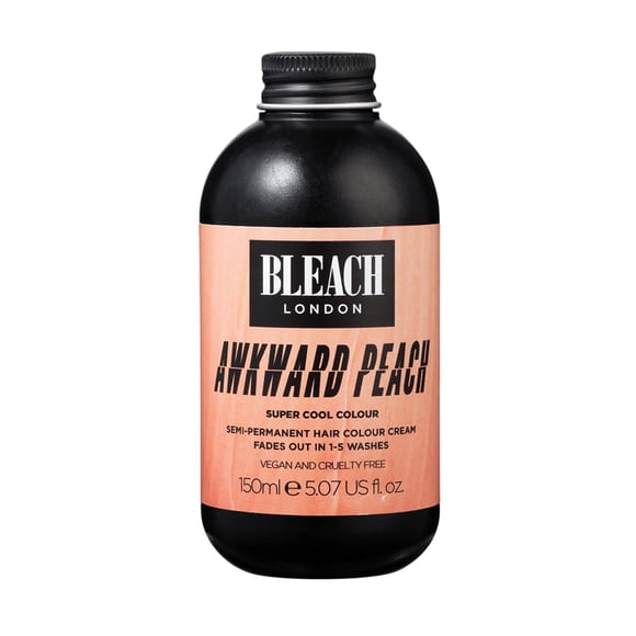 Bleach London Awkward Peach Semi-Permanent Hair Colour Cream - Pastel Peachy Gold Vegan Cruelty Free Temporary Dye 150 ml