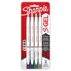 Sharpie S-Gel, Stylos de gel, Pearl Barreau de mode blanc, point moyen (0.7 mm), riches couleurs d'encre foncée, 4 Nombre