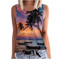 thumbnail image 2 of lSLJS Débardeur à Imprimé Floral pour Femmes, Col Rond, Sans Manches, Tunique à Blocs, T-Shirt, Hauts; Débardeurs pour Femmes, 2 of 5