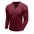 thumbnail image 1 of RXIRUCGD Blouse à Manches Longues Col Rond pour Hommes, Vin, Taille : L, 1 of 5