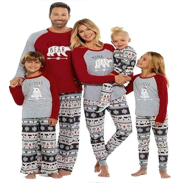 Christmas Family Matching Pyjamas Pajamas Set Santa Sleepwear Nightwear