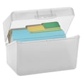 thumbnail image 1 of 1 Pc Index Card Box - Index Card Holder Notecard Box Recipe Card Box Plastic Storage Organizer for Filling Index Cards, Note cards, Flashcards, Recipes and Addresses, 1 of 8