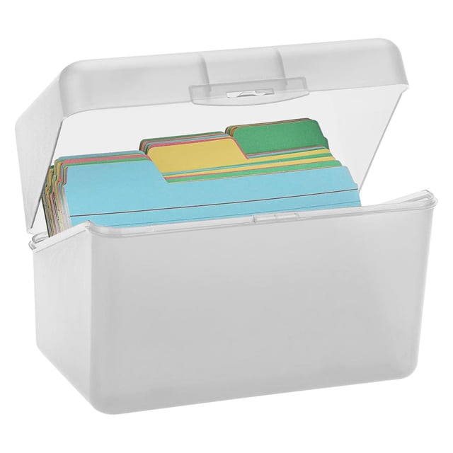 1 Pc Index Card Box - Index Card Holder Notecard Box Recipe Card Box Plastic Storage Organizer for Filling Index Cards, Note cards, Flashcards, Recipes and Addresses