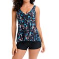 thumbnail image 1 of EGNMCR Tankinis pour Femmes Maillot de Bain une-Pièce pour Femmes à Poitrine Haute Contrastée Uni Ensemble Bikini, 1 of 4