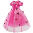thumbnail image 2 of Girls Princess Dress with Butterflies 5 Layers Fancy Dress Up Costume, 2 of 3