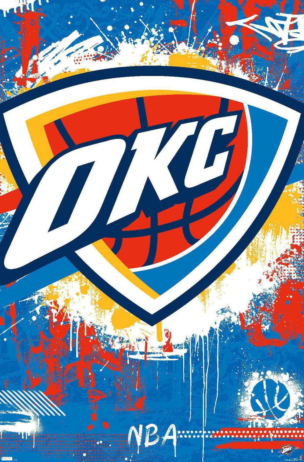 NBA Oklahoma City Thunder - Maximalist Logo 23 Wall Poster, 22.375" x 34"