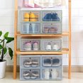 thumbnail image 3 of Flip Shoes Box Transparent Drawer box plastic shoe Case Plastic Shoe Boxes Stackable Storage Case Organizer, 3 of 7