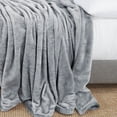 thumbnail image 2 of Nestl Ultra Plush Heavy Thick Raschel Imitation Mink Bed Blanket, 82 x 102, Silver, 2 of 5