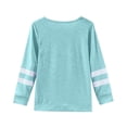 thumbnail image 4 of WEIYLL T-Shirts à Manches Longues pour Filles, Poignets, Col Ras du Cou, Patchwork, Chauds, Doux, Hauts de Sport pour 7-8 Ans, 4 of 5