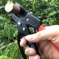 thumbnail image 3 of 8" Heavy-Duty Ratchet Anvil Pruning Shears, Reinforced Handle, Garden Clippers, Hand Pruner Scissors Red, 3 of 5