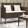 thumbnail image 1 of vidaXL Banc de Jardin avec Coussins en Rotin Poly Brun, 1 of 5
