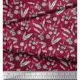 thumbnail image 3 of Soimoi Poly Georgette Fabric Leaves & Floral Block Print Fabric by The Yard 42 Inch Wide, 3 of 3