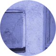 thumbnail image 1 of Ahgly Company Tapis Rond Lavable en Machine Intérieur Jeans Transitionnels Bleu, 7 Pieds Rond, 1 of 7
