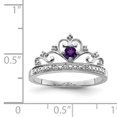thumbnail image 2 of Bague en Argent Sterling 925 Rhodié Plaqué Diamant et Améthyste, 2 of 2
