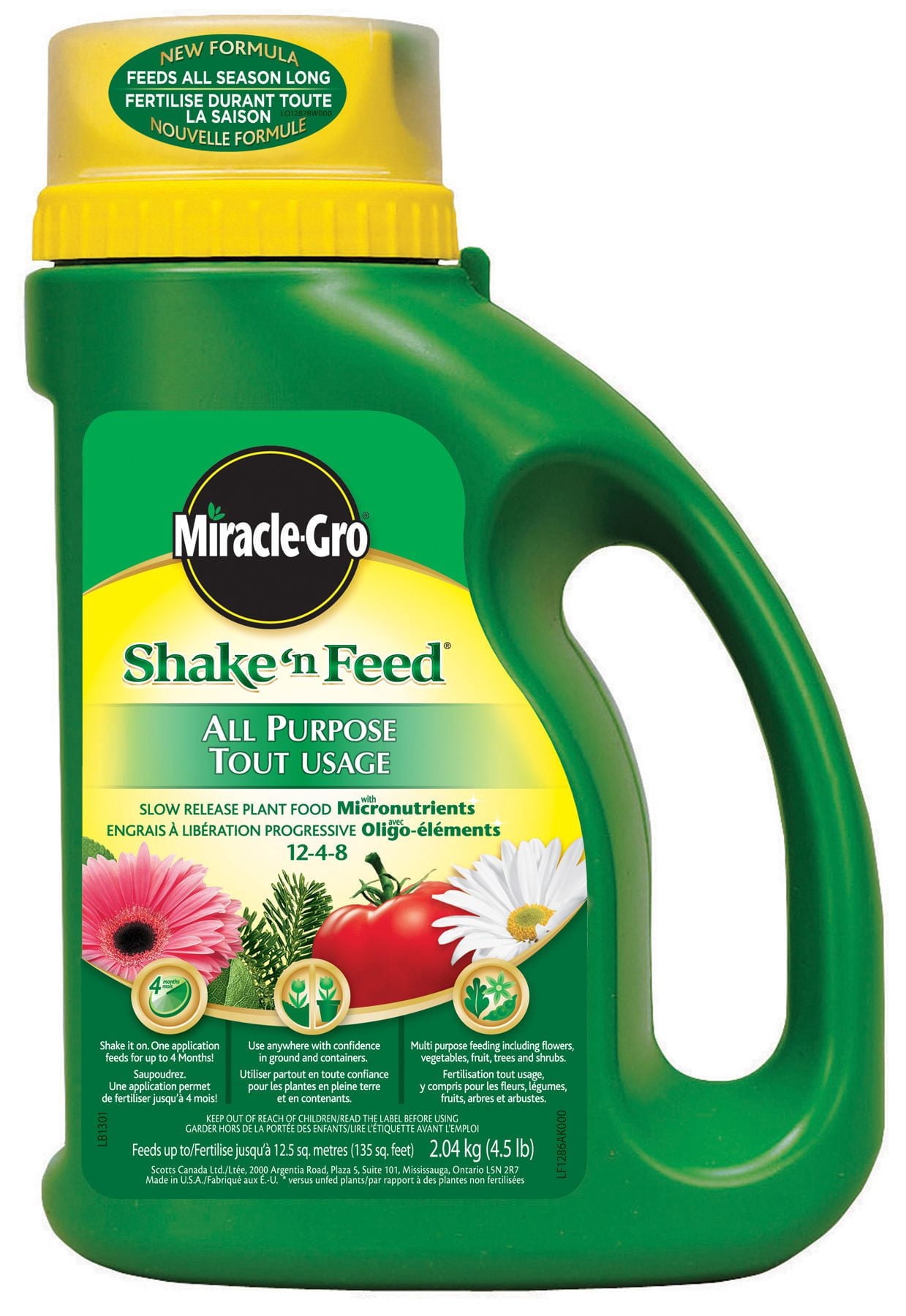 Engrais pour plantes tout usage Miracle-Gro Shake'n Feed 12-4-8  2KG