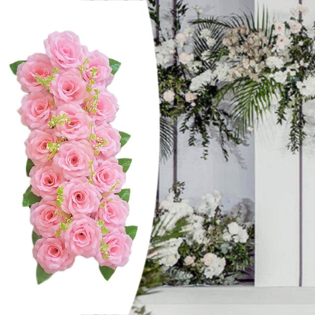 pitrice Arch Rose Flower Panel Table Runner Bouquet for Wedding Pink