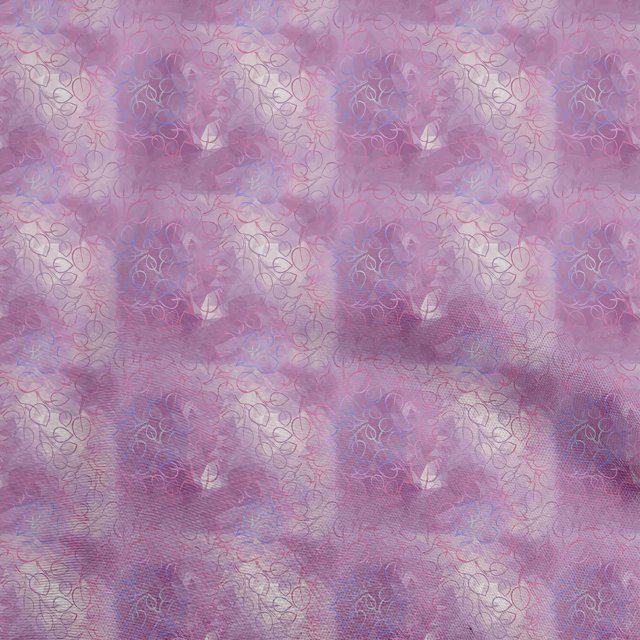 oneOone Polyester Spandex Magenta Fabric Leaves Sewing Craft Projects Fabric Prints By Yard 56 Inch Wide