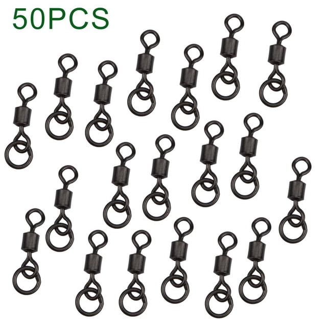 50 Pcs Chod Swivel Size 8# Carp Fishing Flexi Ring Swivels