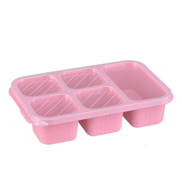yulier Contenants de Préparation de Repas à 5 Compartiments avec Couvercles, Contenant de Rangement Alimentaire en Plastique Compartimenté, Boîtes à Collation Bento pour Enfants et Adultes, Boîte à Lunch Réutilisable pour l'École, le Travail, les Voyages et les Pique-Niques