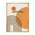 thumbnail image 1 of Designart Arc-en-ciel abstrait soleil et lune dans les tons de terre II ART MURAL À CADRE FLOTTÉ, 1 of 4
