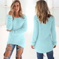 thumbnail image 2 of Yuyuzo Women Sweaters Fuzzy Fleece Tops Long Sleeve Tops Crewneck Pullover Tops Basic Plus Size Blouses, 2 of 5