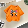 thumbnail image 5 of PMVFHDE Hauts d'Été pour Fille Hauts d'Été pour Filles T-Shirts pour Fille T-Shirts Graphiques Ensembles de Shorts et Hauts pour Filles T-Shirt Graphique à Col Rond à Manches Courtes pour Fille T-Shirt d'Été Orange, 7-8 Ans, 5 of 5