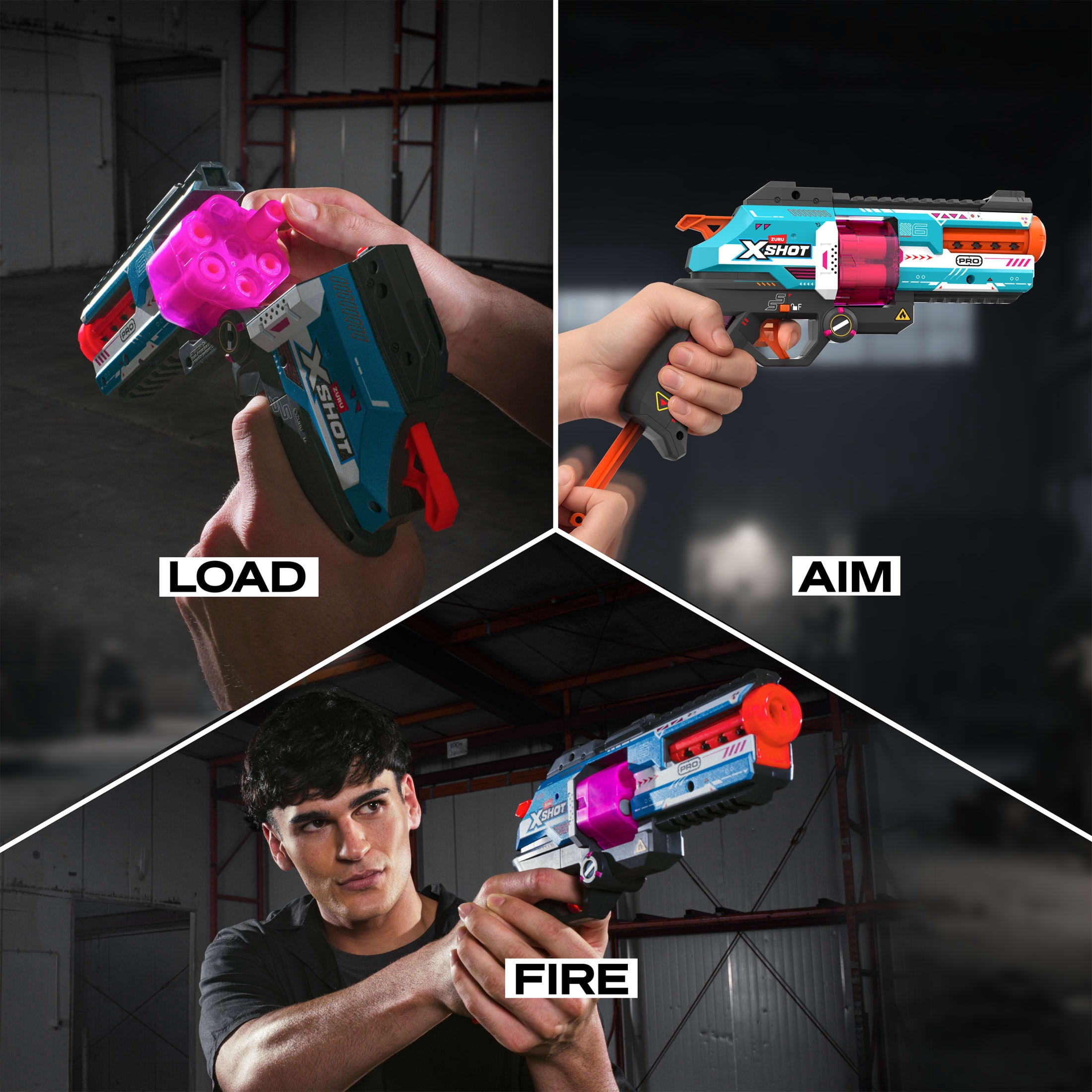 Pistolet à fléchettes à canon basculant XSHOT SKINS Pro Series de ZURU avec 20 Fléchettes à poche d'air (à partir de 14 ans)