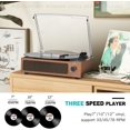 thumbnail image 3 of Tourne-disques pour Vinyle avec Haut-Parleurs, Plateau Tournant Rétro à Courroie pour Disques Vinyles, Prise en Charge de 3 Vitesses Pleine Grandeur, Lecture Bluetooth, 3 of 5