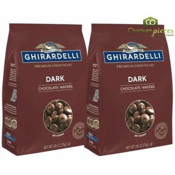 Ghirardelli Queen Dark Chocolate Wafers – Base de Trempette et de Cuisson Semi-Sucrée de Qualité Supérieure, Sacs de 5 lb (2/caisse en Vrac – 10 lb au Total)