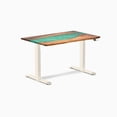 thumbnail image 1 of Desky Bureau Assis-Debout en Bois Dur à Double Résine - Noyer Naturel Rivière Émeraude / 48 x 30 Pouces / Blé, 1 of 10