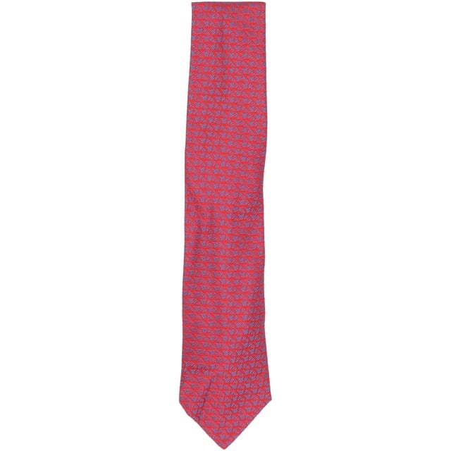 Charvet Cravate en Soie Rouge / Sarcelle Irisée à Rangées de Dents de Requin pour Homme - Taille Unique