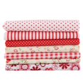 thumbnail image 2 of Fyydes Square Patchwork,7pcs Cotton Fabric Square Flower Pre-cut DIY Patchwork Cloth Red Flower Series, 2 of 9