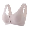thumbnail image 1 of AherBiu Bras for Women Wirefree High Support Smoothing Bralettes Seamless Front Closure Button Lingerie, 1 of 2