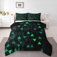 thumbnail image 1 of Erosebridal Ensembles de Literie Triangle Verts Très Grand avec Couette, Insert de Couette Triangle Néon, Vert Noir, 3 Pcs Réversible, 1 of 7