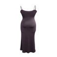 thumbnail image 4 of QJUHUNG Women  Solid Color Long Dress Sexy Bodycon Stretchy Maxi  Lady Spring Fall Summer Spaghetti Strap Dress, 4 of 8