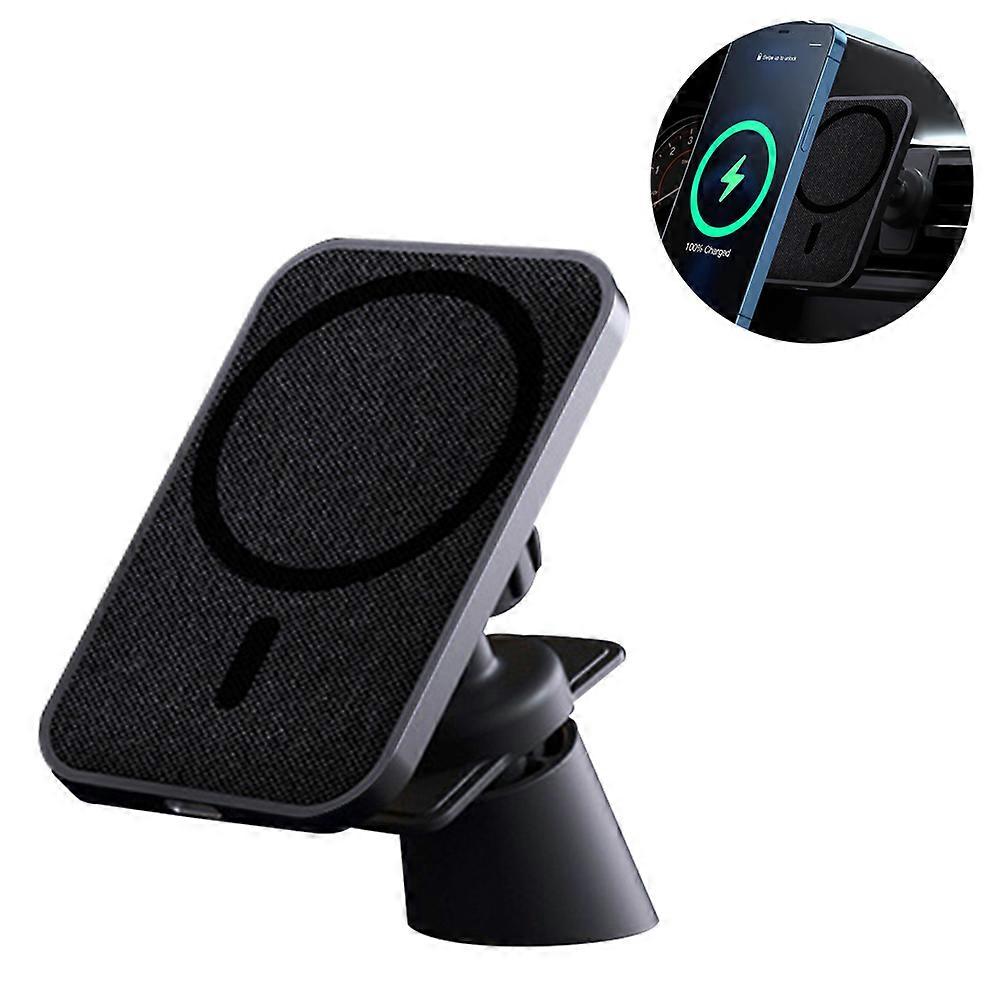 Magnetic Wireless Car Charger Adapter Compatible With Iphone 15W/10W/7.5W/5W Fast Wireless Car Charger Mount - Black_Perfect Gift