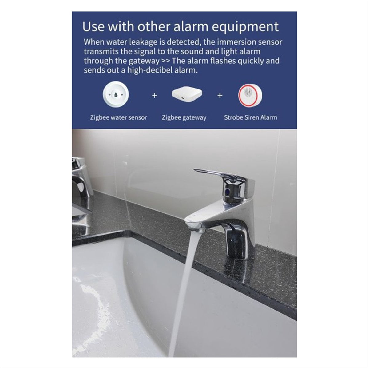 Graffiti Zigbee Capteur d'Inondation Intelligent Alarme de Fuite Capteur d'Inondation Multifonction, 1 * Zigbee Capteur d'Immersion d'Eau 1 * Instructions Chinoises et Anglaises