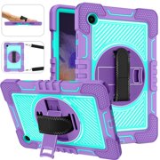 For Samsung Galaxy Tab S9 FE A9 Plus A8 10.5 2021 SM-X200 X205 S6 Lite S7 S8 A7 10.4 T500 Lite T220 Case Kids Safe Tablet Cover purpleAqua A8 10.5 X200 X205