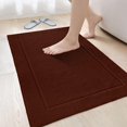 thumbnail image 1 of Canadian Linen Yukon Bath Mats, 2 Pack, 20"x34", Soft Absorbent Cotton Washable Lightweight Quick Dry Bath Shower Mat Picture Frame Design, Dark Brown, 1 of 9
