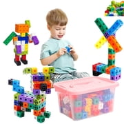 100/150/200/300/400Pcs Building Block Toy Colorful Stacking Building Brick Math Manipulatives Counting Learning Educational Cube Toddlers Boys Girls Gift