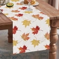 thumbnail image 1 of Chemin de Table Citrouille d'Automne pour l'Action de Grâce avec Motif à Carreaux Feuille d'Érable, Décor de Table de Cuisine et Salle à Manger en Lin pour Fête des Récoltes, Réutilisable, Facile à Nettoyer, Accent Festif pour la Maison, 1 of 8