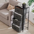 thumbnail image 2 of EDX Commode à 4 Tiroirs pour Chambre, Organisateur de Rangement en Tissu Armoire Étroite Table d'Appoint, Gris, 2 of 9