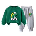 thumbnail image 2 of Pisexur Ensemble de Vêtements d'Automne pour Bébés Filles Garçons 2 Pcs Mode Décontractée Imprimé Mignon Manches Longues Col Rond Chandails en Molleton et Pantalons de Survêtement Ensemble de Survêtement pour Enfants Filles Garçons 3-8 Ans, 2 of 4