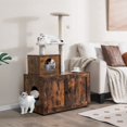 thumbnail image 2 of Costway 2-in-1 Wooden Litter Box Enclosure with Cat Tree Hidden Washroom Furniture, 2 of 10