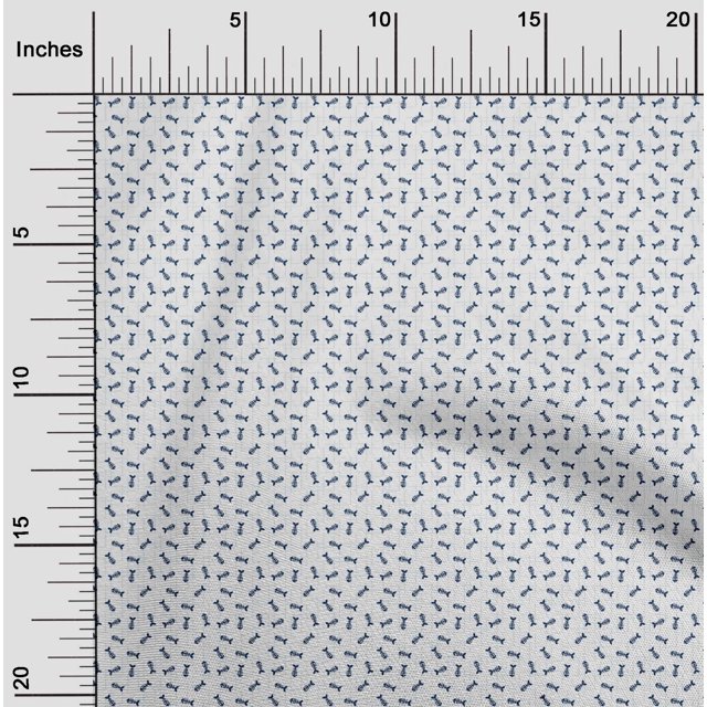 oneOone Cotton Poplin Fabric Fish Skeleton Ocean Printed Craft Fabric BTY 56 Inch Wide