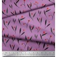 thumbnail image 3 of Soimoi Purple Velvet Fabric Red Berries & Leaves Print Sewing Fabric Yard 58 Inch Wide, 3 of 3