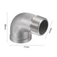 thumbnail image 3 of Unique Bargains 1 NPT Male to Female Thread Elbow Pipe Fitting 304 Stainless Steel, 3 of 5
