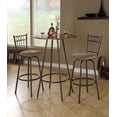 thumbnail image 3 of Monarch Specialties Home Bar, Bar Table, Bar Height, Pub, 30" Round, Small, Kitchen, Metal, Laminate, Brown Marble Look, Contemporary, Modern, 3 of 3