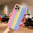 thumbnail image 2 of Étui Arc-en-Ciel Mignon Compatible avec iPhone, Étui de Protection Intégrale en Silicone Liquide Coloré Antichoc pour Femmes et Filles (iPhone 11 Pro, Bleu), 2 of 7